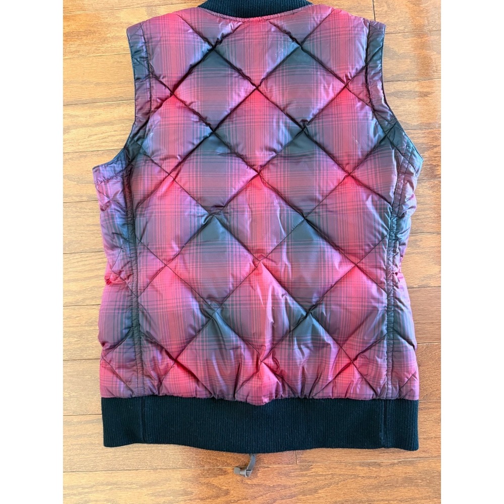 Eddie Bauer Down Packable Quilted Zip Up Vest Pockets Maroon/Black Womens Small - Picture 12 of 12